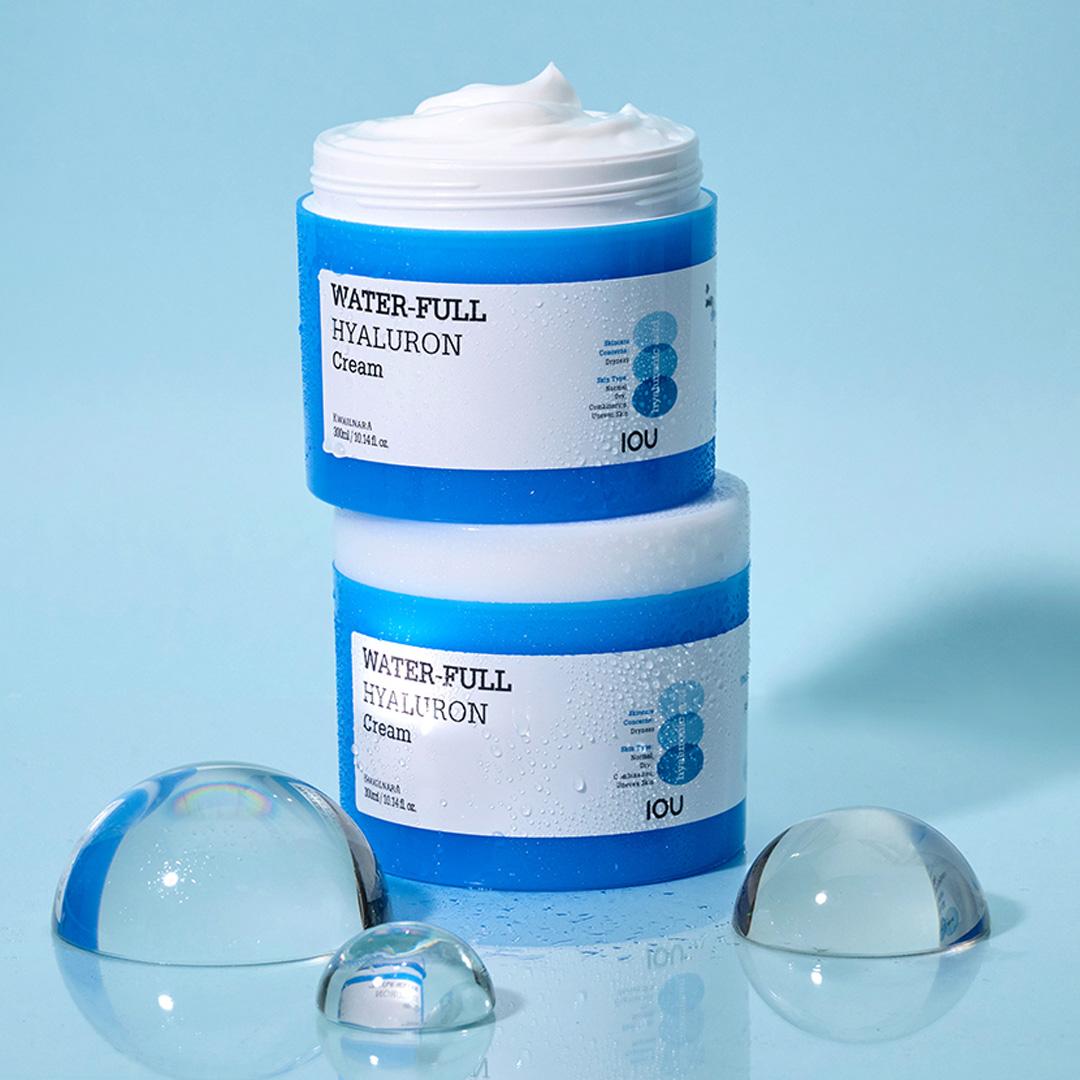 IOU (아이오유) 히알루론산 (Hyaluronic Acid) 여름 (Summer) 수부지 (Sebum-Moisture Imbalance) 악건성 (Very Dry) 크림 (Cream) 속건조 (Inner Dryness) 대용량 (Large Capacity) 수분크림 (Moisture Cream) 300ml+300ml