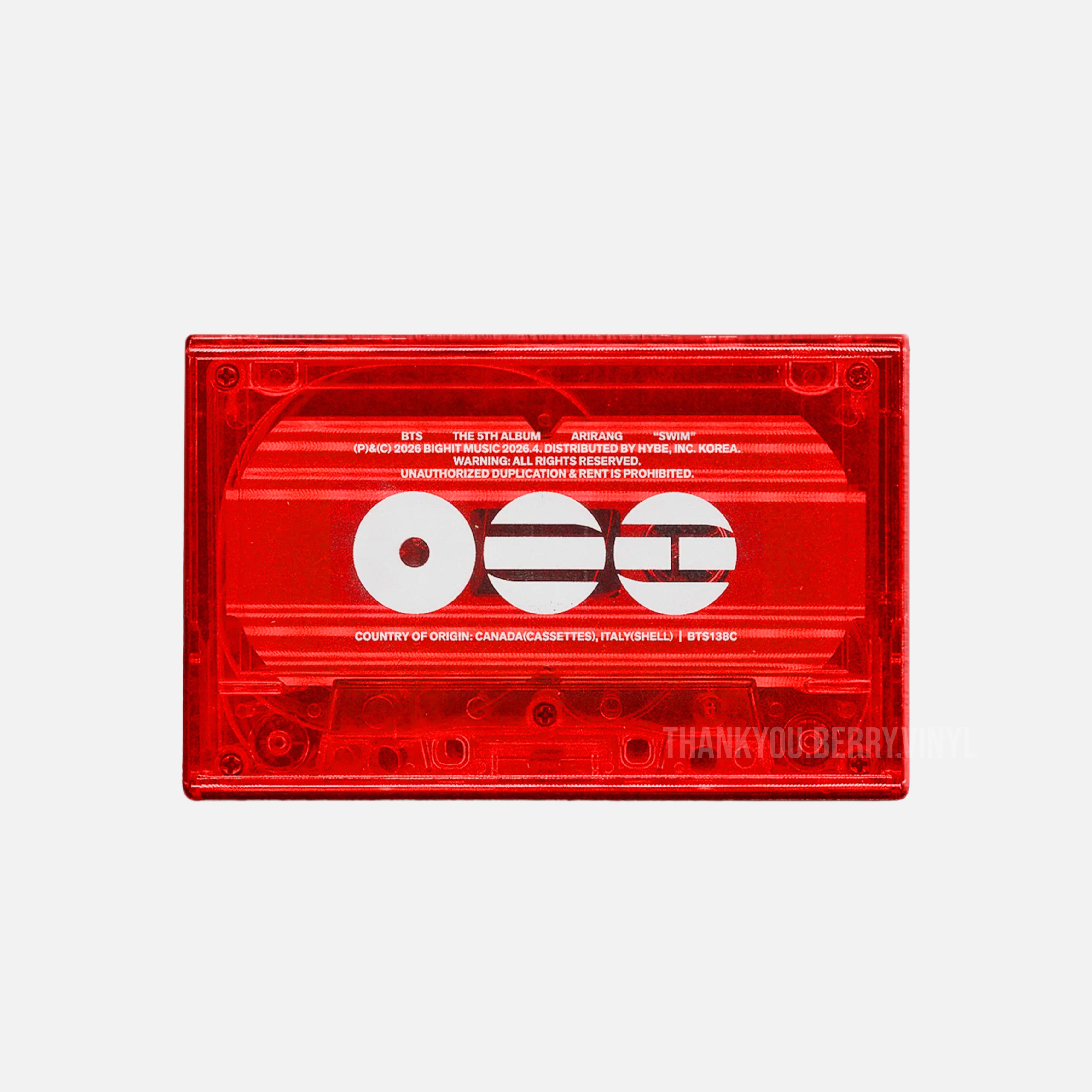 [国内配送] BTS カセットテープ BTS 5th Full Album Single SWIM (レッドカラー盤)