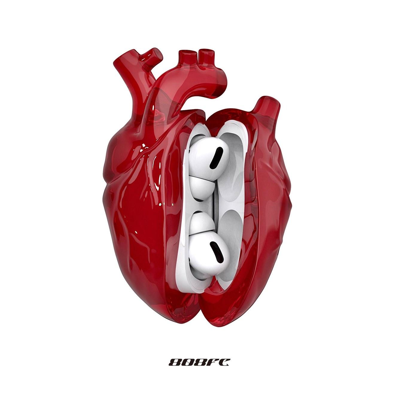 심장케이스 케이스 투명 키링 빨강 HEART s / 2 투명 레드