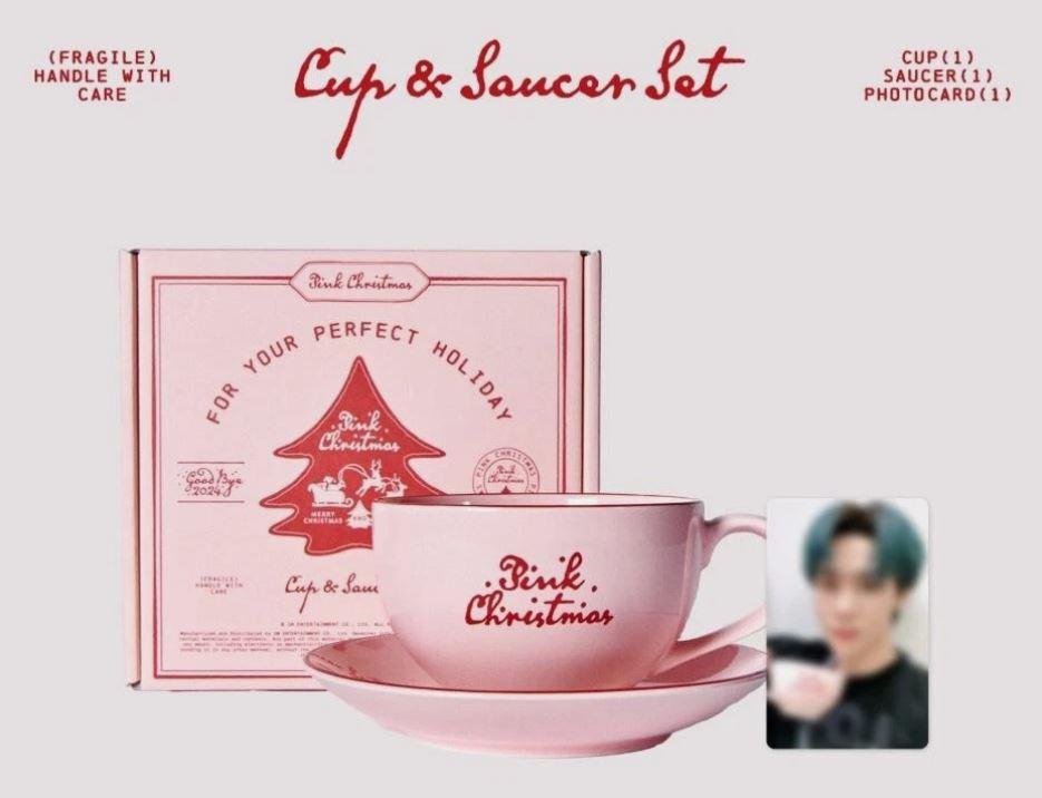 (WayV Pink Christmas Cup Set + Ten Postcard) WayV 2024 PINK CHRISTMAS CUP & SAUCER SET + PHOTOCARD