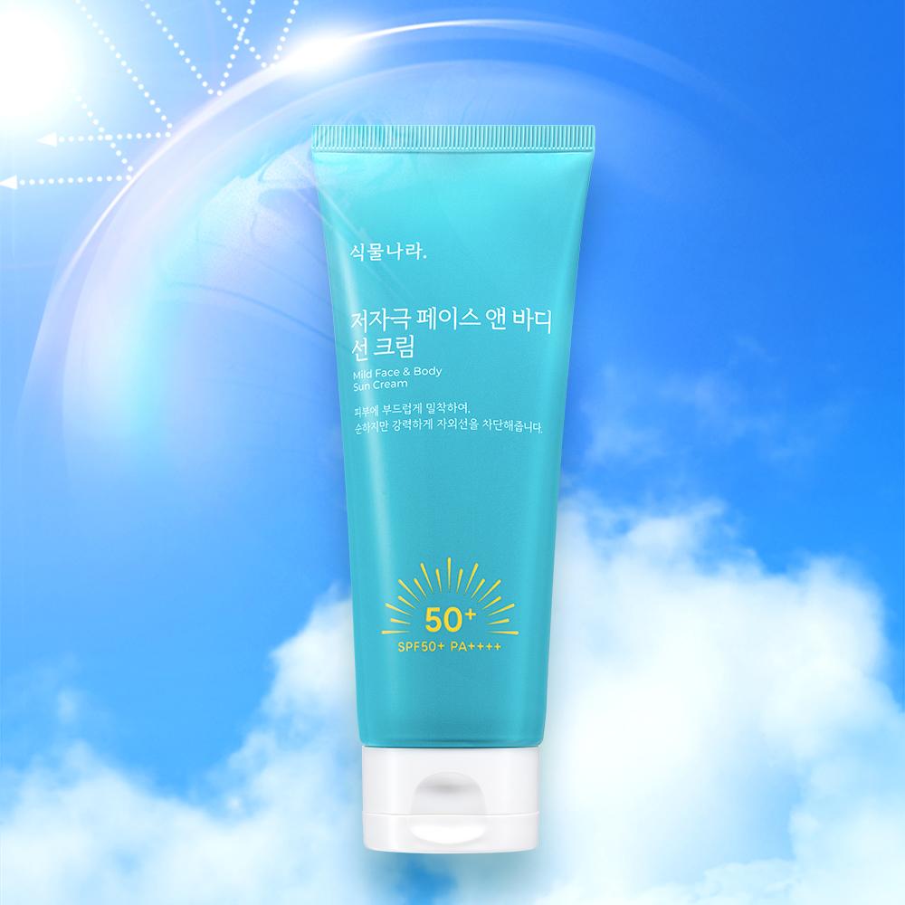 植物나라 低刺激 フェイス＆ボディ 大容量 サンクリーム 150ml, 1個