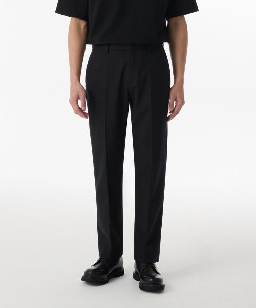 MUSINSA STANDARD musinsastandard MUSINSA WOOL BLEND TAPERED HIDDEN BANDING BOO SLACKS ブラック