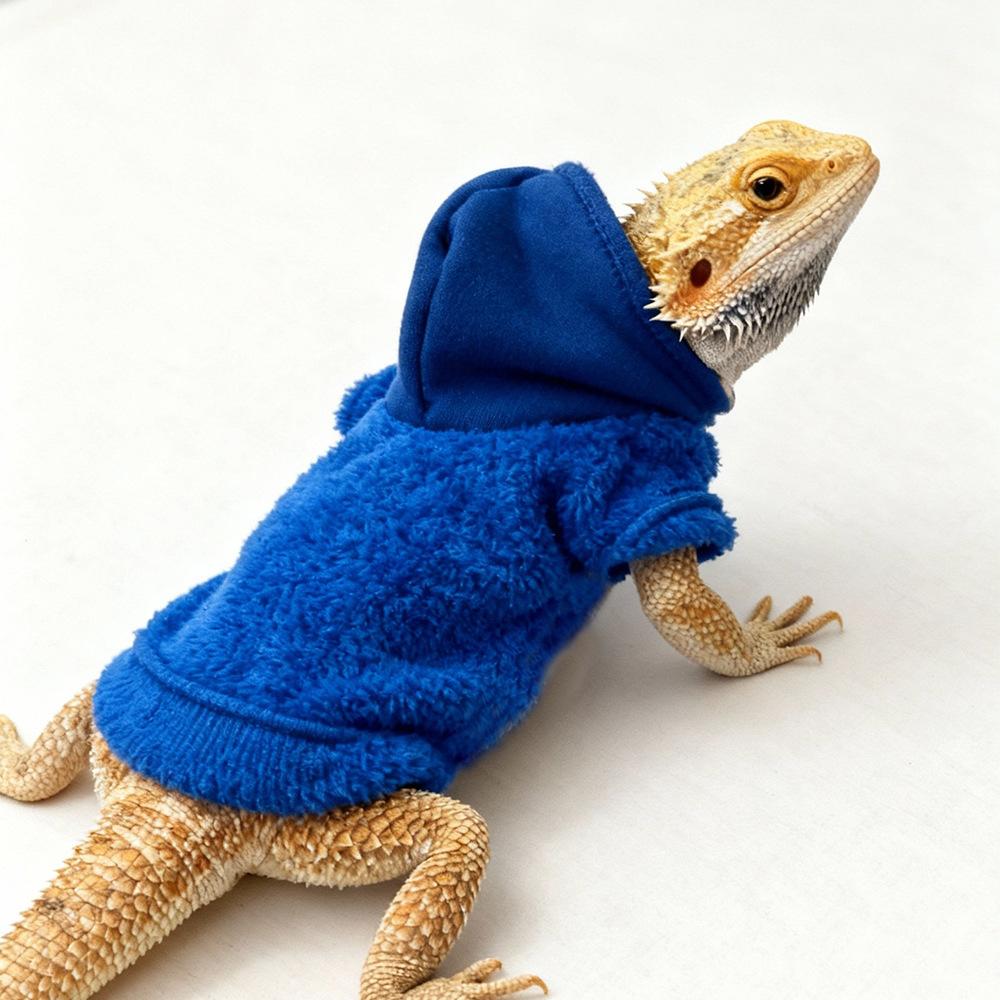 フトアゴヒゲトカゲ用 トカゲ服 レプティリアン衣類 ハンドメイド コットン製 フード付きトカゲ、フトアゴヒゲトカゲへのプレゼント