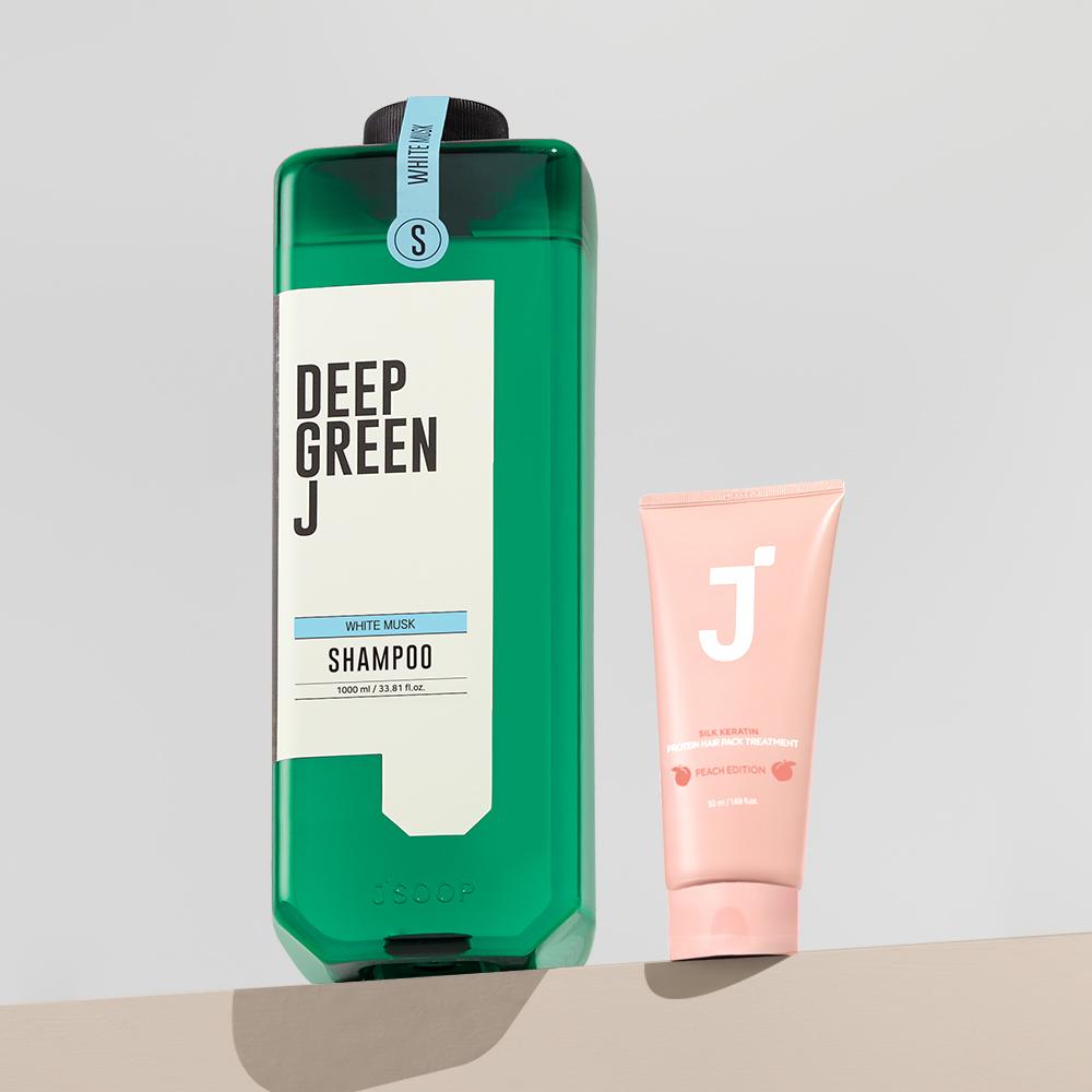 JSOOP Deep Green J ビューティーシャンプー 1000ml どくだみ 低刺激 頭皮 タンパク質 ティーンエイジャー ホワイトムスク 향