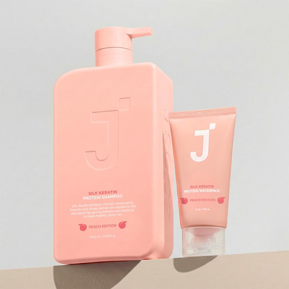 JaySuhp シルク ケラチン ピーチエディション 桃の香り プロテイン クリニック 低刺激性シャンプー 1000ml