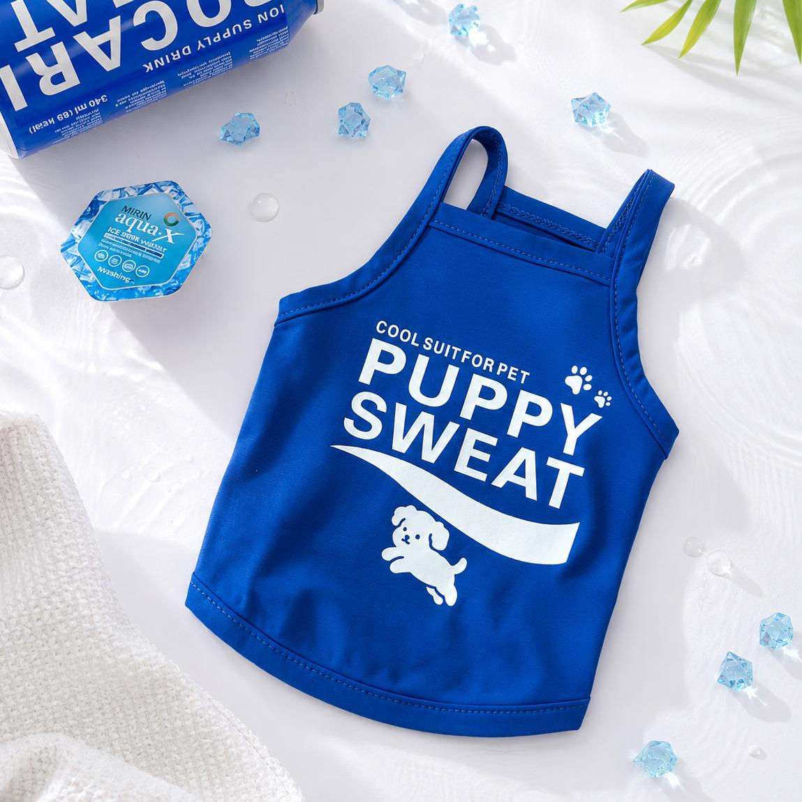 アイス スパークリング 機能性 紫外線カット クールタンクトップ 犬用 冷感 クーリング ドッグTシャツ クールTシャツ 犬服 S