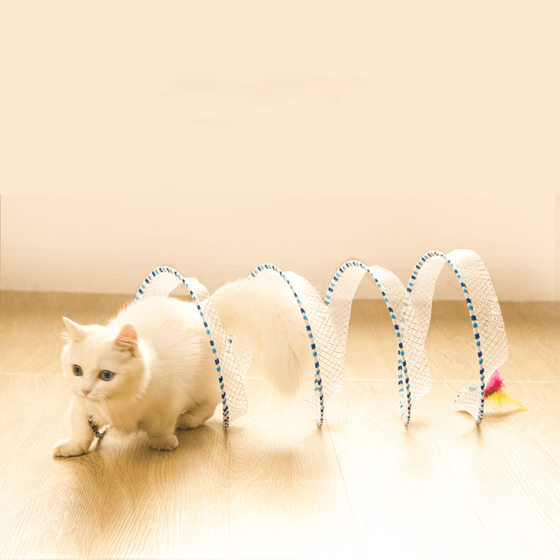 スプリング キャットトンネル トイ 折りたたみ式 猫トンネル 興味をそそる