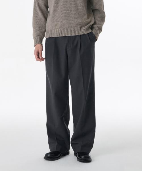 MUSINSA STANDARD (ムシンサ スタンダード) REAL WIDE HIDDEN BANDING SLACKS グレー