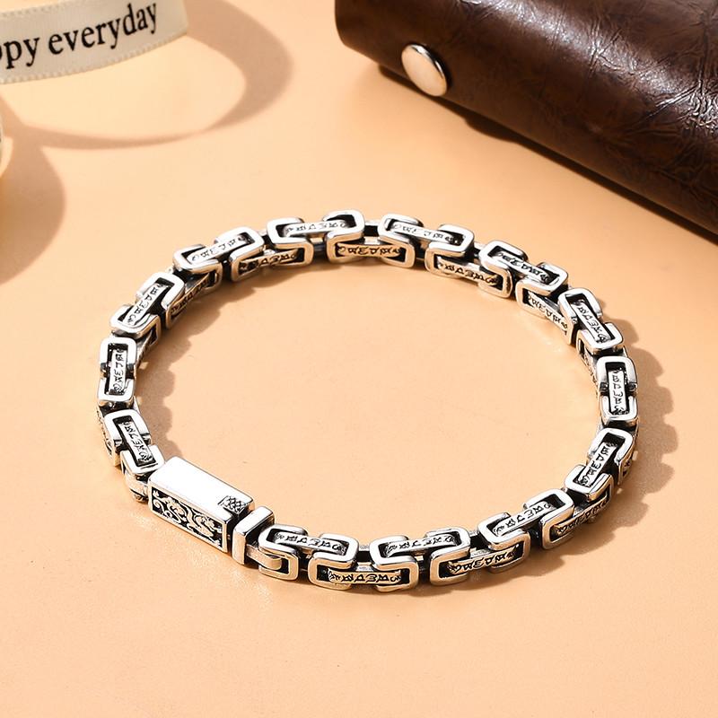 ファッションの完成 メンズアクセサリー シルバーブレスレット [세상의모든피플]