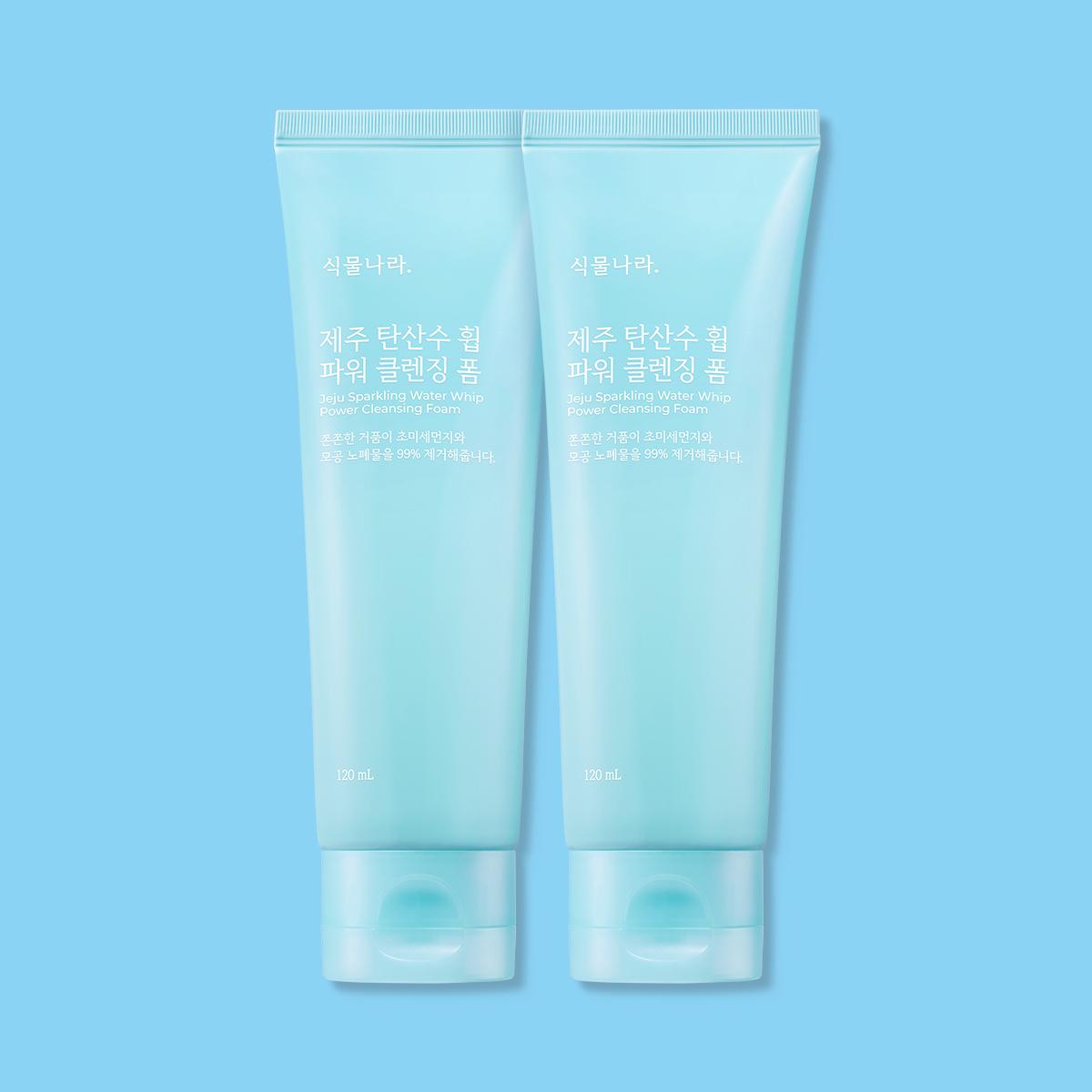 植物나라 Jeju 炭酸水 ホイップ パワークレンジングフォーム 120ml + 120mL企画