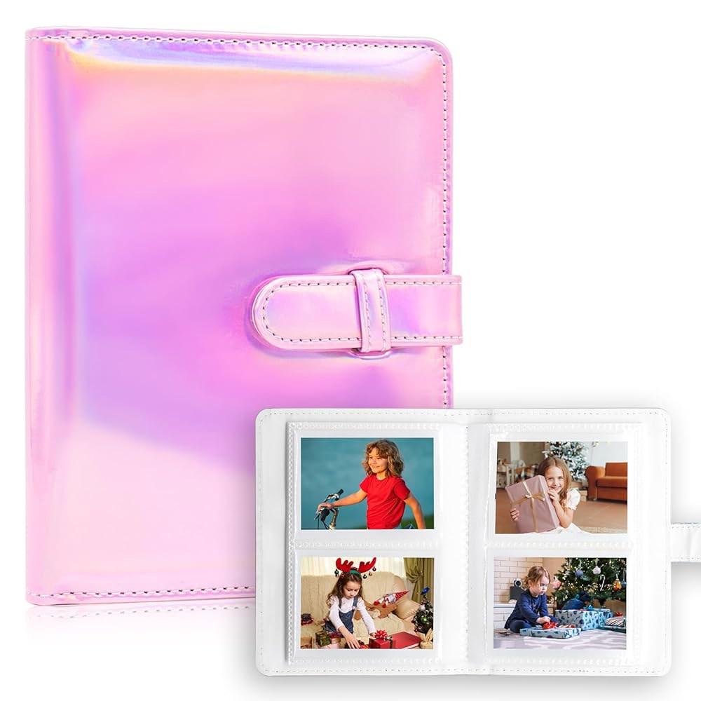 FUJIFILM INSTAX MINIカメラ ポラロイド写真用 64枚、11 12 evo 9 90 70 40 8インスタントフィルム用 2x3フォトアルバムブック (Magic Pink) Black