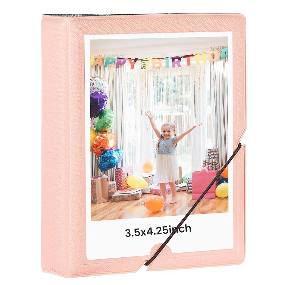 32ポケット付き ポラロイド写真アルバムブック 5x4 2.5インチ 富士フイルム instax WIDE SQUAREタイプ 600 SX 70 インスタント 핑크 적합합니다 Ink Black