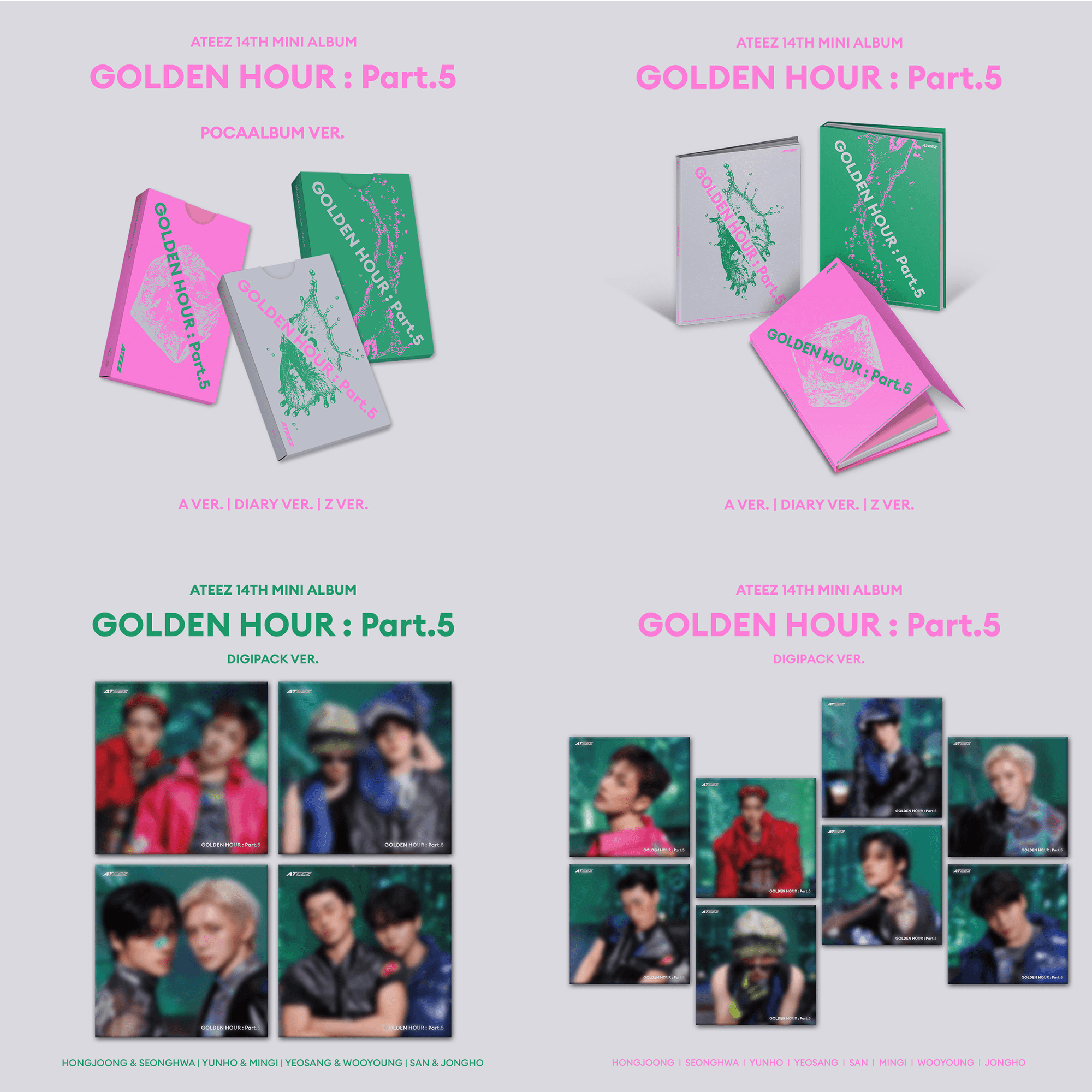 에이티즈 골든아워 파트 Part 5 포카 북릿 포스터 스티커 BAD GOLDEN HOUR
