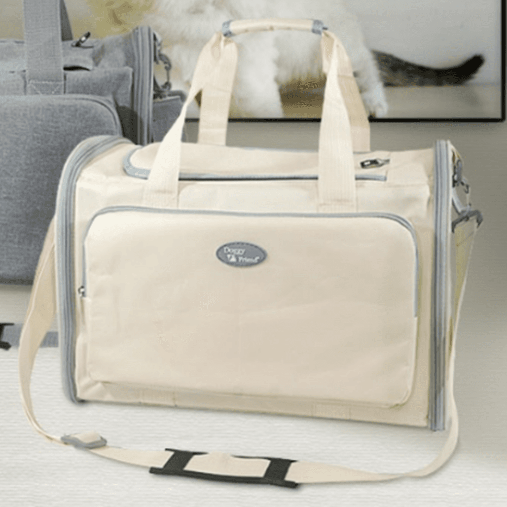 ペットキャリー ショルダーバッグ 移動用 ベイジュ pet carrier