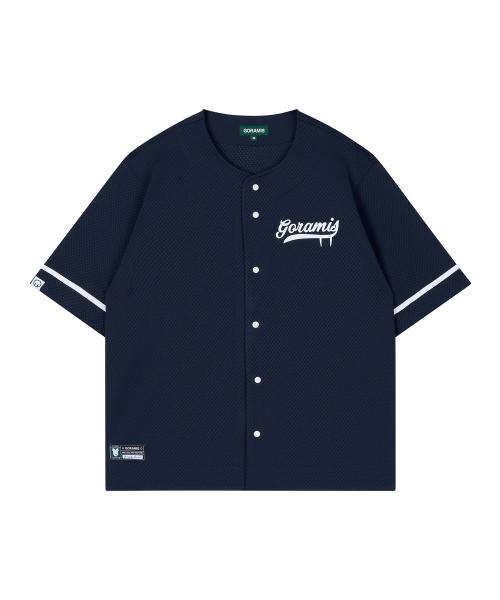 [GORAMIS] Slogan Baseball Jersey [NAVY] GTO0011
