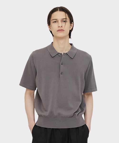 [TAILDUN] Cotton Knit Polo Short Shirt Grey TD26N4OT105MGY
