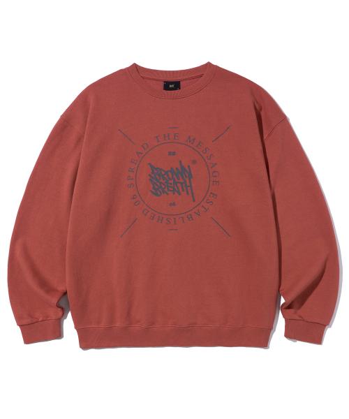 [BROWNBREATH] TAG STAMP CREWNECK - INDIAN RED BJFMMT005IR