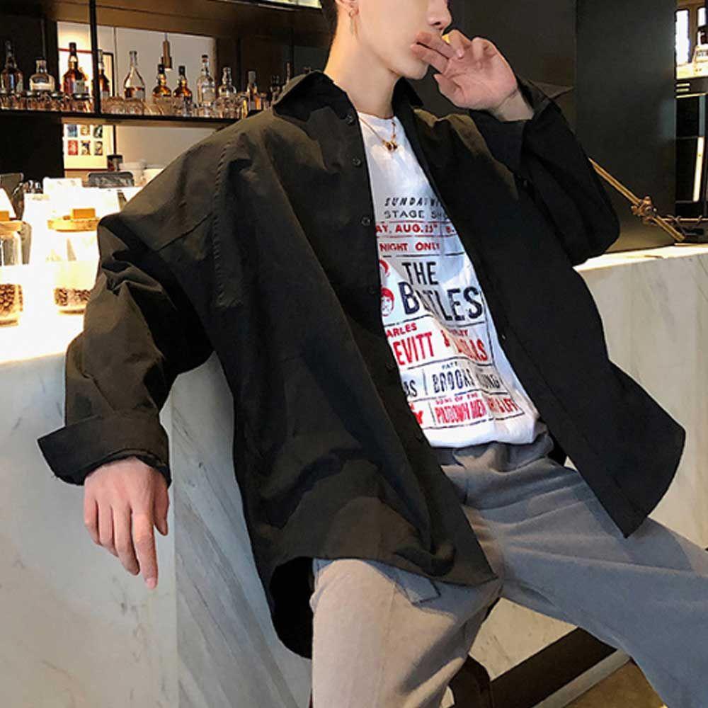 남자 데이트룩 캐주얼 셔츠 남성 가을옷 간절기 레이어드 룩 블랙 셔츠 남방 코디