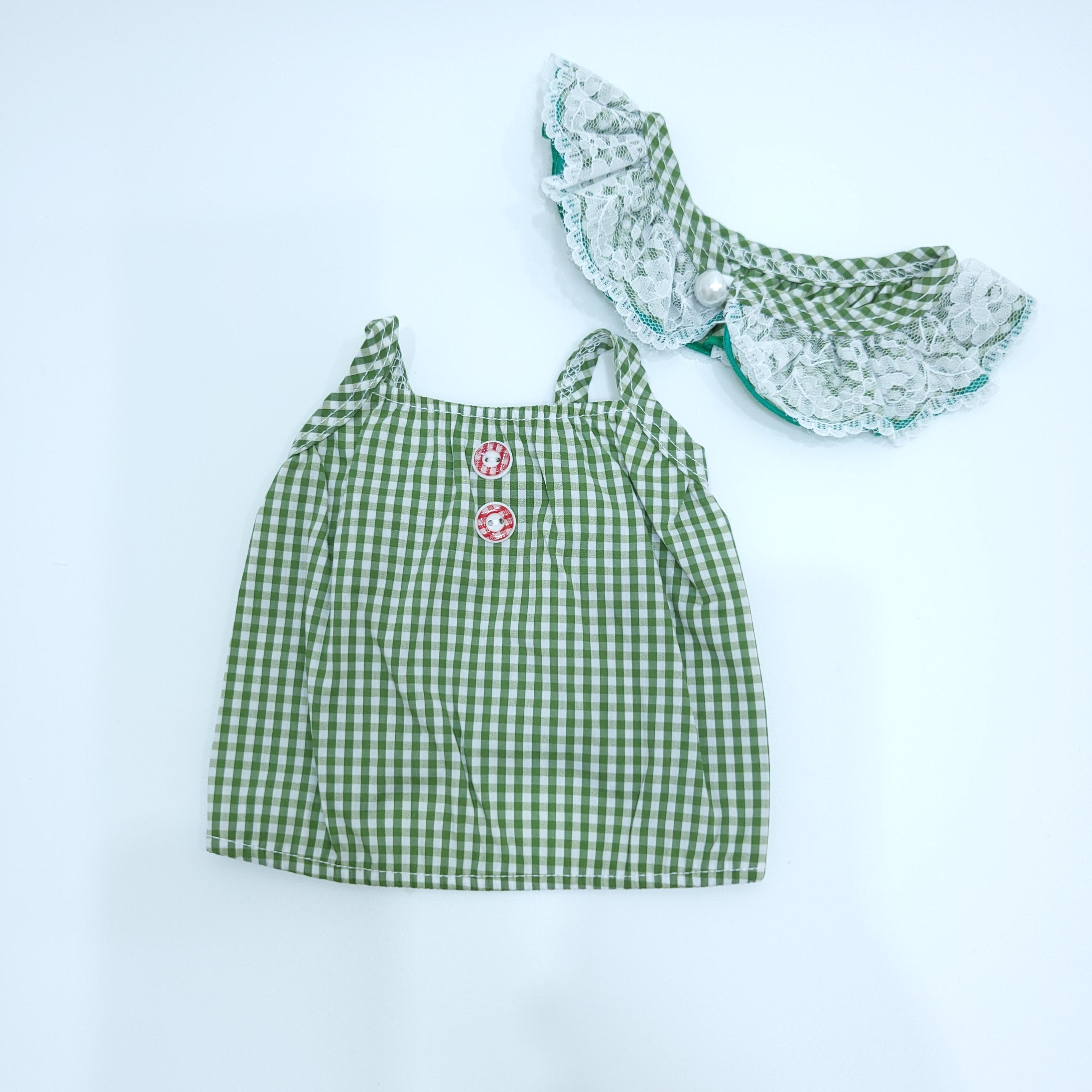 犬服 チェック クロップドTシャツ
