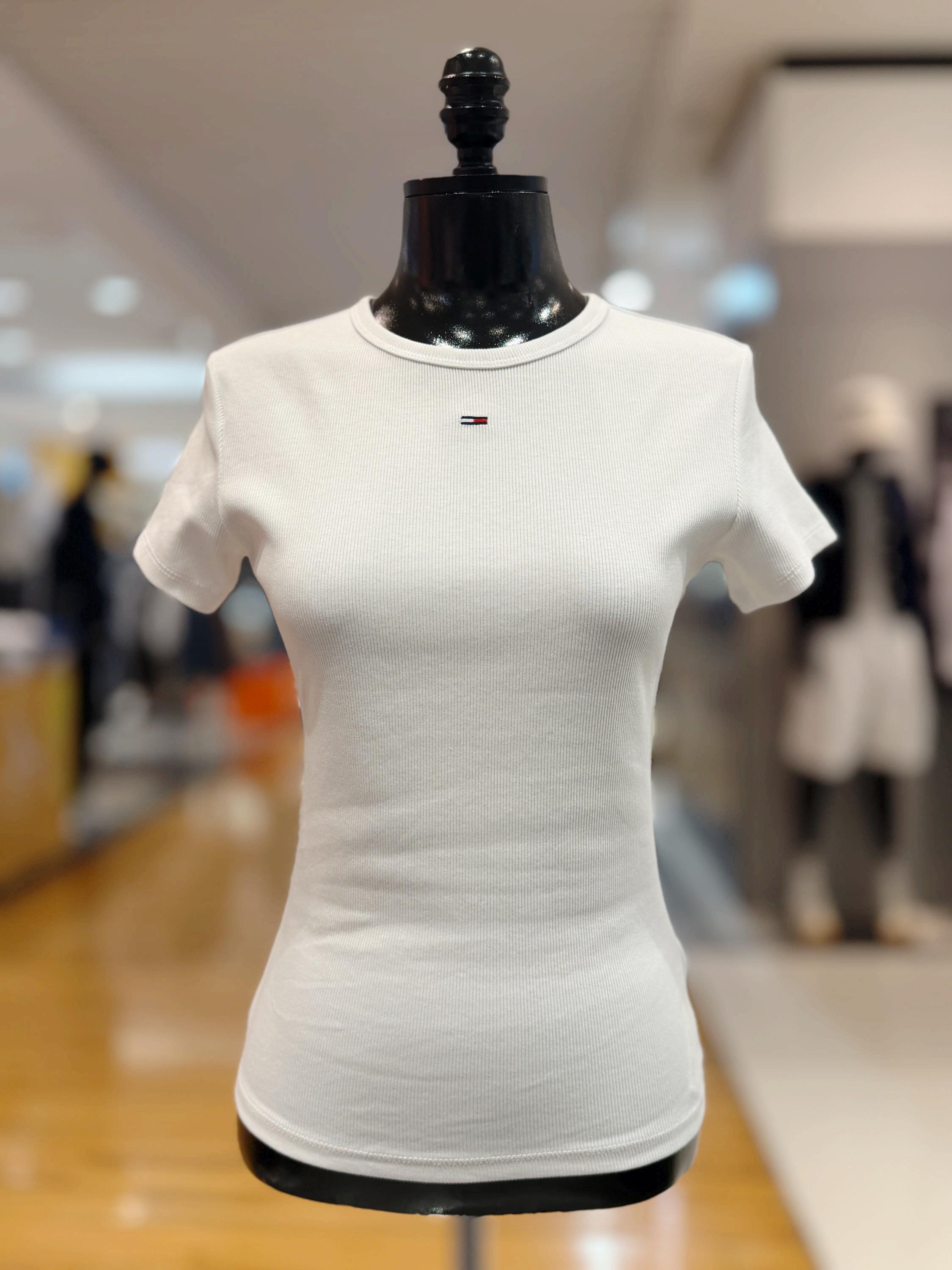 타미진 (타미진) レディース スリムフィット リブ 夏 トップス 半袖 ノースリーブTシャツ デイリー カジュアル きれいめ