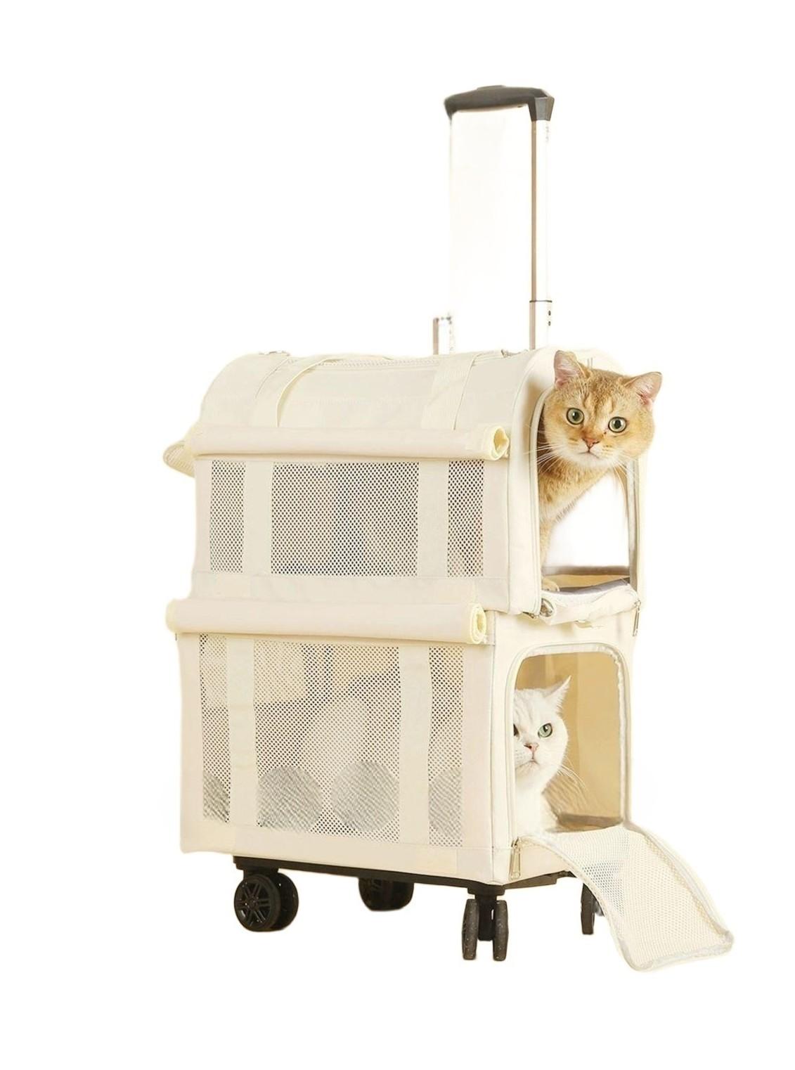 分離型ペットバッグ 旅行用 移動ケージ 小型犬用 ケージ トロリー ペットキャリー リュック 外出用 通気性