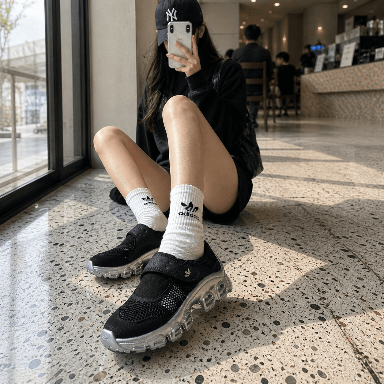 (国内店舗版 当日発送) adidas W ORIGINALS adifom MEGA JANE コアブラックシルバー ブラック ホワイト グレー メリージェーン