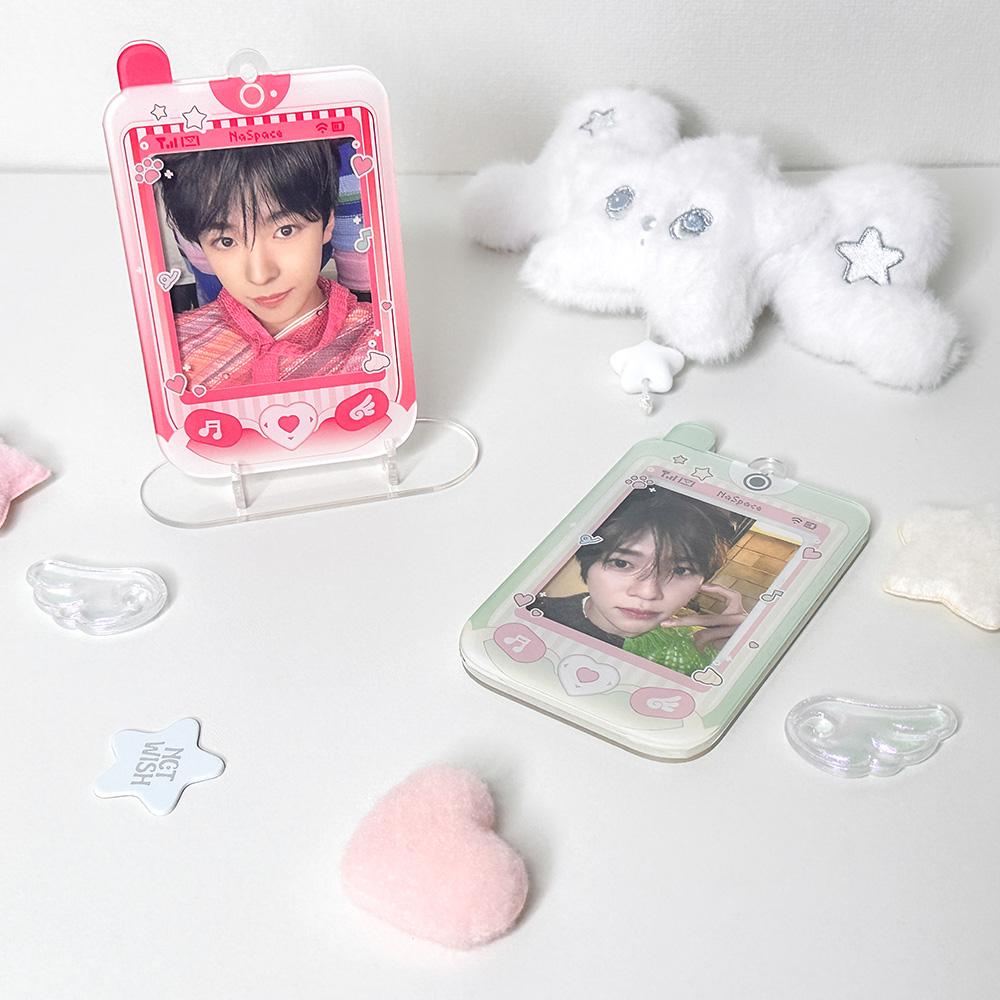 키키더꾸 Y2K レトロフォン アクリル ポカホルダー トップローダー フォトカードケースホルダー