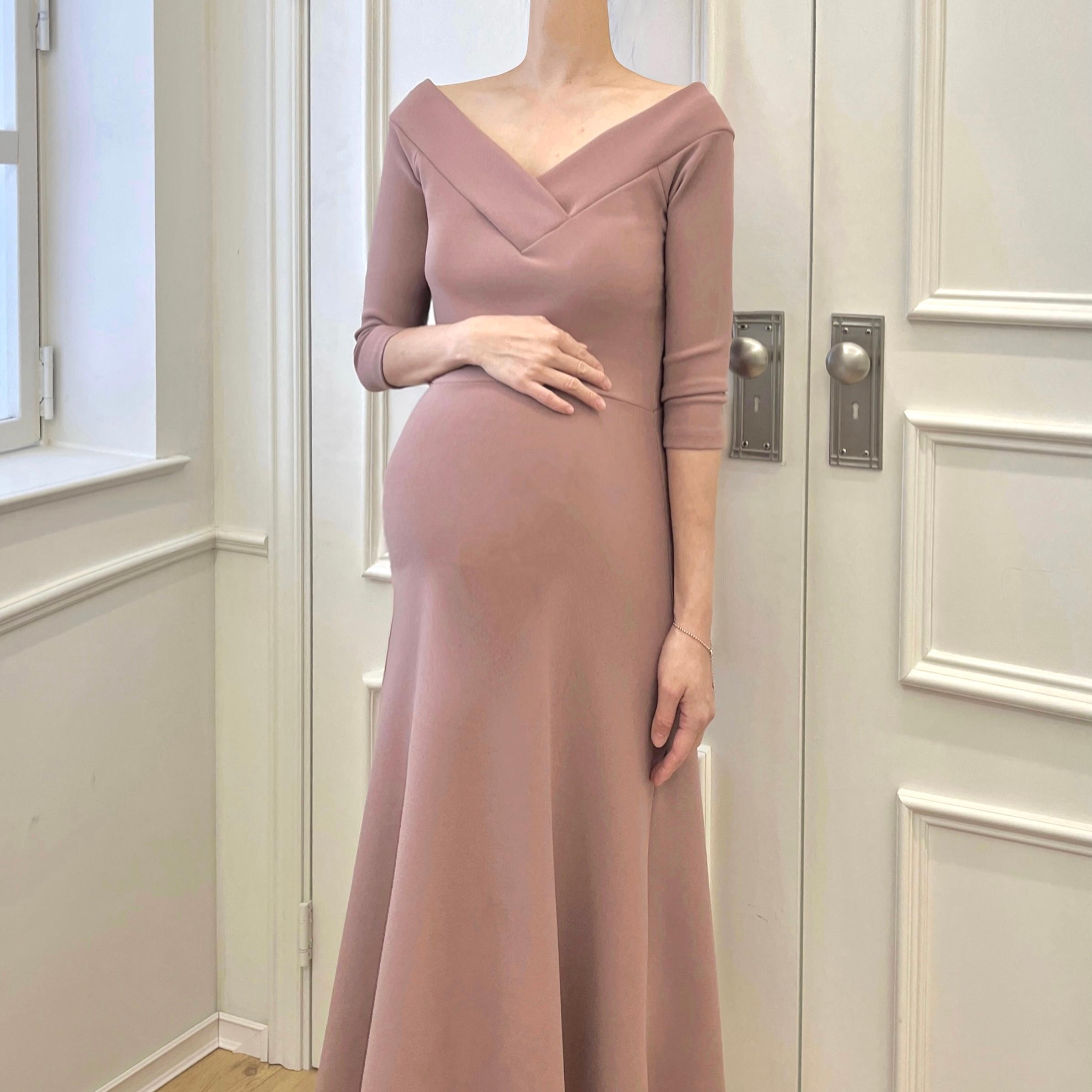満月写真撮影 ワンピース ベビーシャワー お食い初めママ 妊婦 週間写真 ワンピース ブラック ピンク