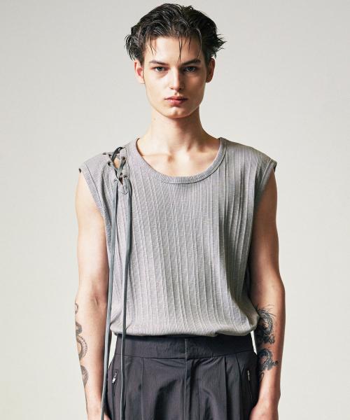 [SSY] Shoelace Sleeveless ベージュ 25HS SHOELACE GR