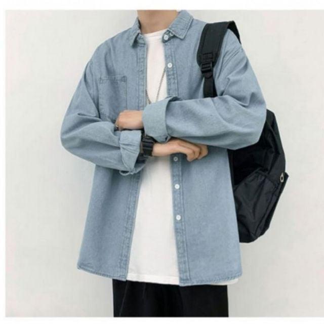 남성 데님 캐주얼 데이트룩 셔츠 남성 셔츠 데님 셔츠 빅사이즈 셔츠