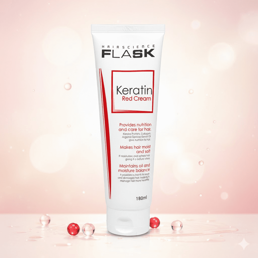 FLASK (フラスク) ヘアエッセンス ヘアパック ケラチンクリーム レッド 180ml ノウォッシュトリートメント