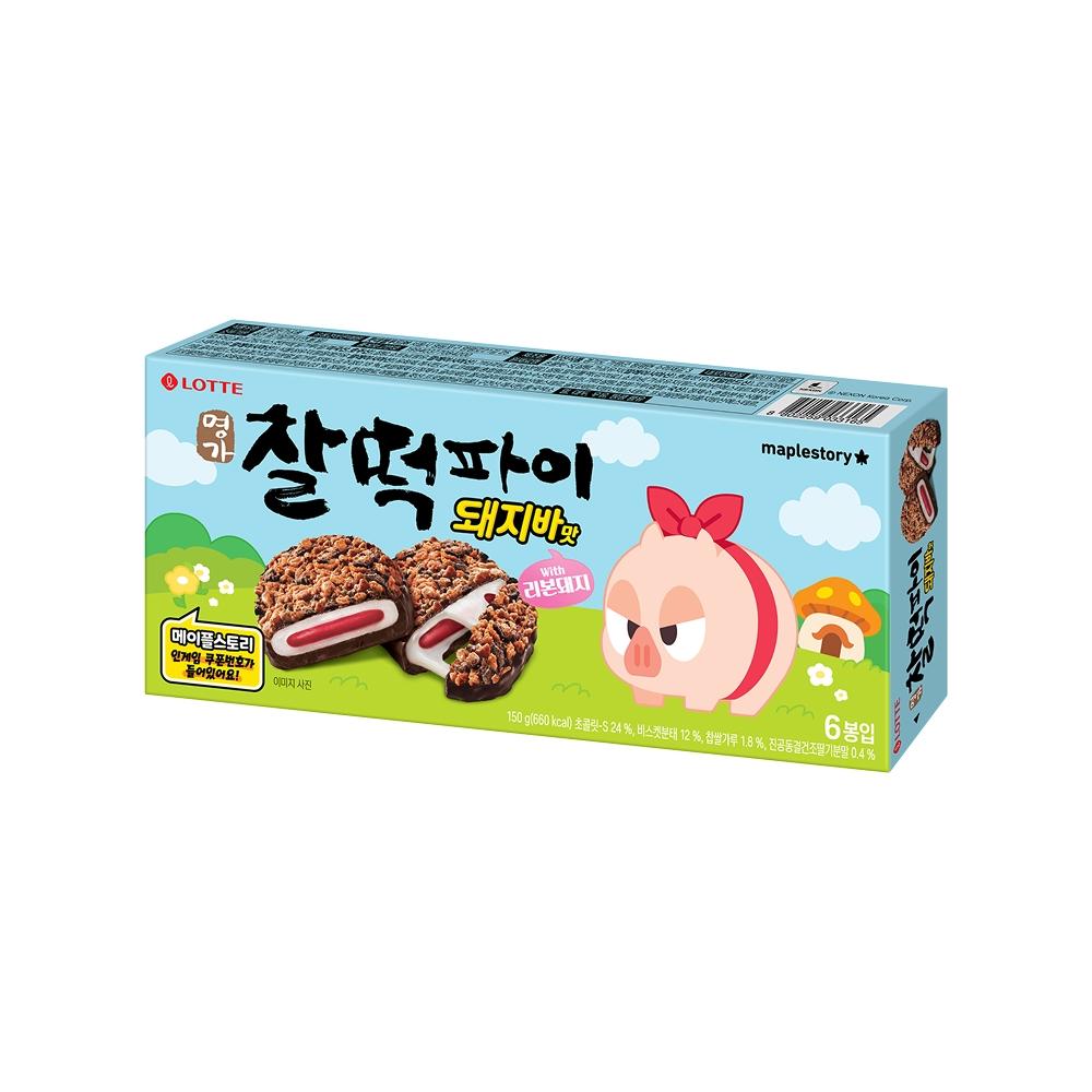 롯데웰푸드 메이플스토리 X 명가 찰떡파이 돼지바맛 150g x 1개