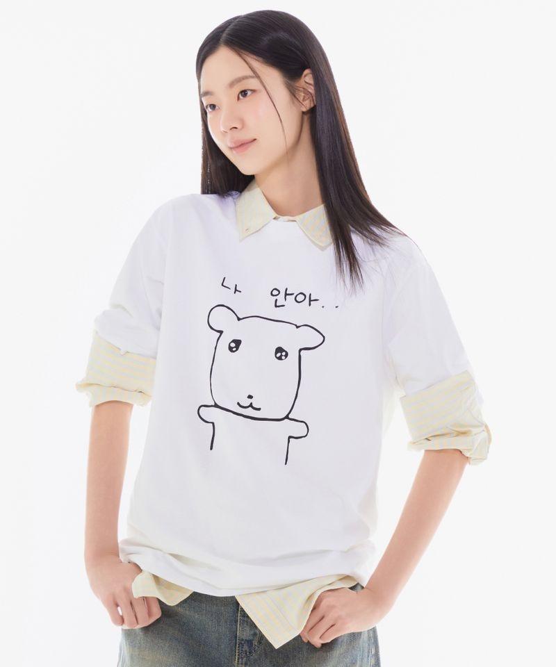 SPAO 가나디 Tシャツ ホワイト SPRLG25U09