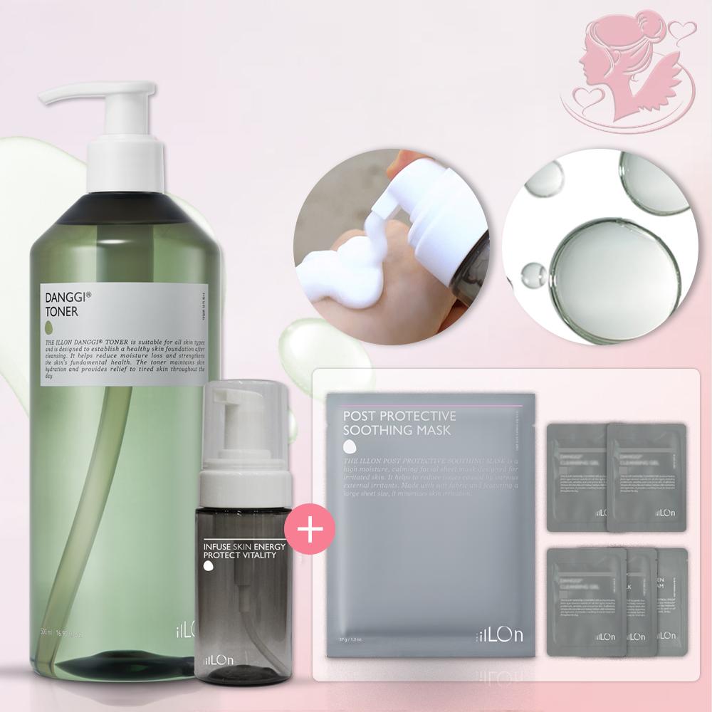 더일론 일론 당기 토너 500ml + 거품공병 + 샘플