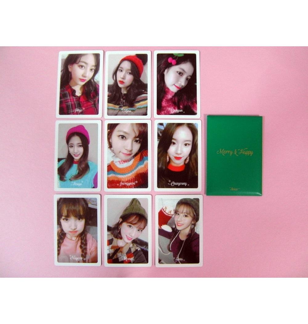 (予約特典ポカ ONLY) TWICE TWICE - Merry & Happy フォトカード 9枚