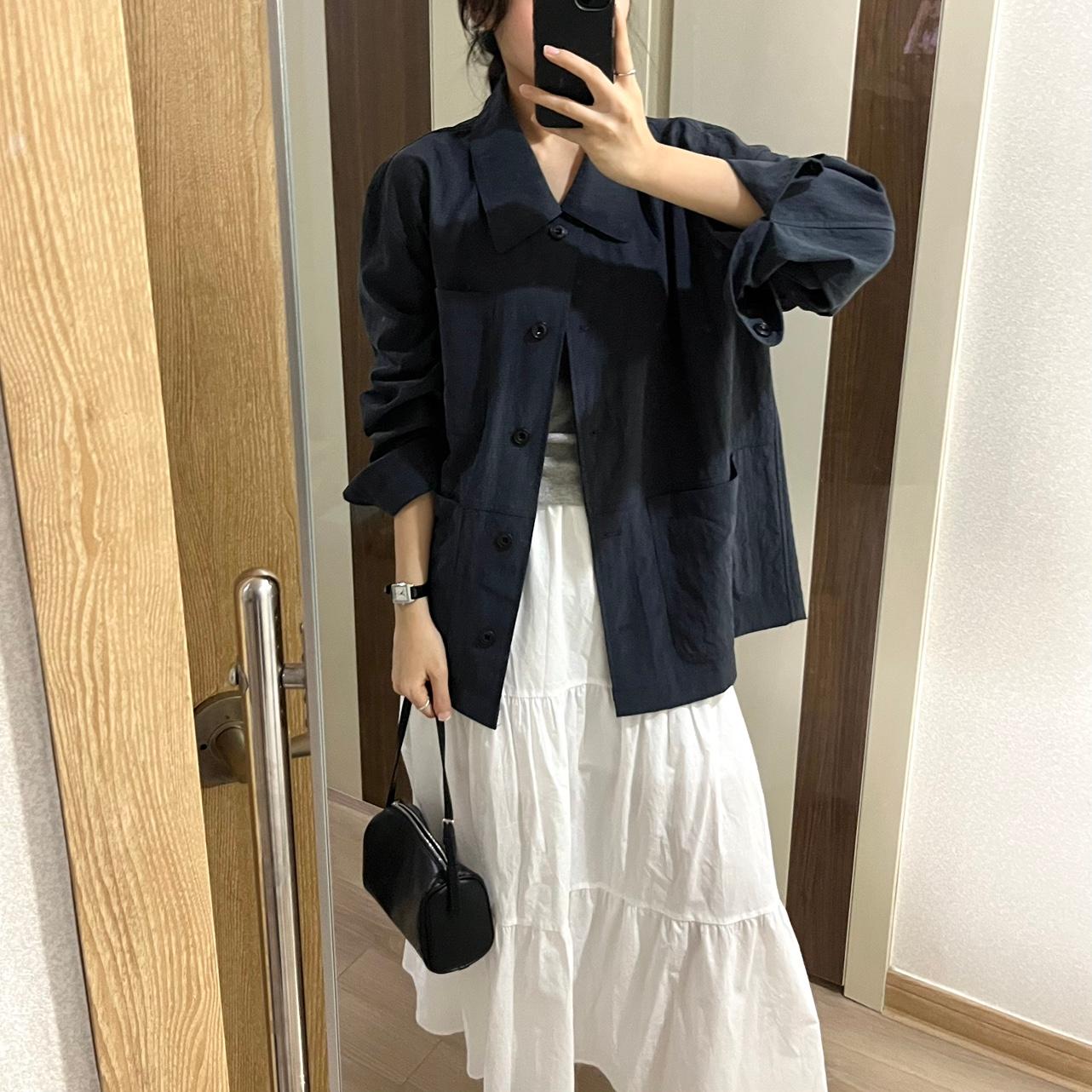 夏 ワークジャケット テンセル ナイロン 薄手ジャケット