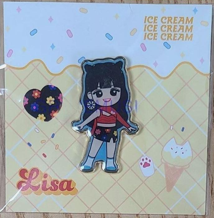 【BLACKPINK リサ バッジ】BLACKPINK 5TH ANNIVERSARY OFFICIAL GOODS ICE CREAM BADGE