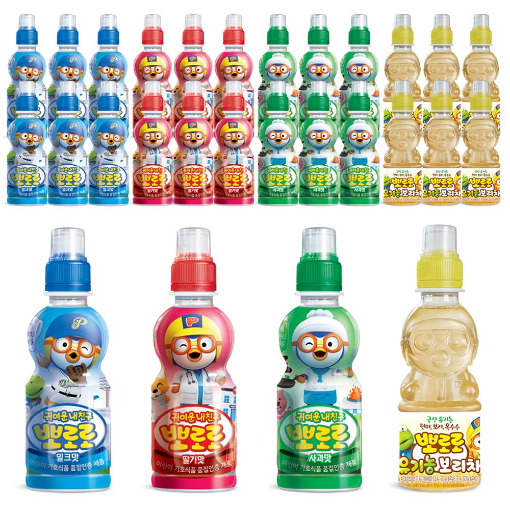 뽀로로 飲料 ミルク味 いちご りんご 235ml 麦茶 220ml 各6本ずつ 24本 児童ジュース