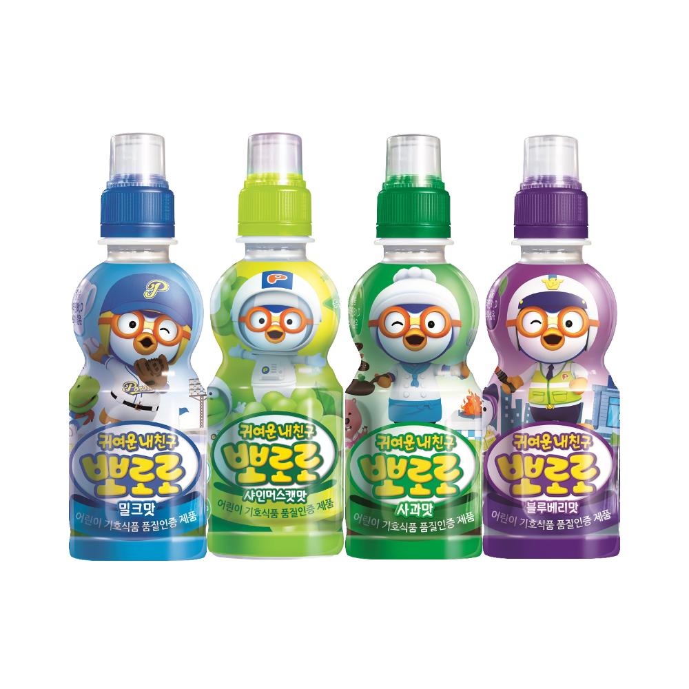 팔도 뽀로로 飲料 ミルク味 りんご味 ブルーベリー シャインマスカット 235ml 各6本 24本入り