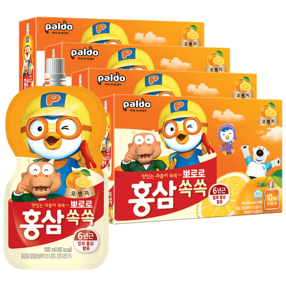 팔도 뽀로로 紅参쏙쏙 健康飲料 100ml