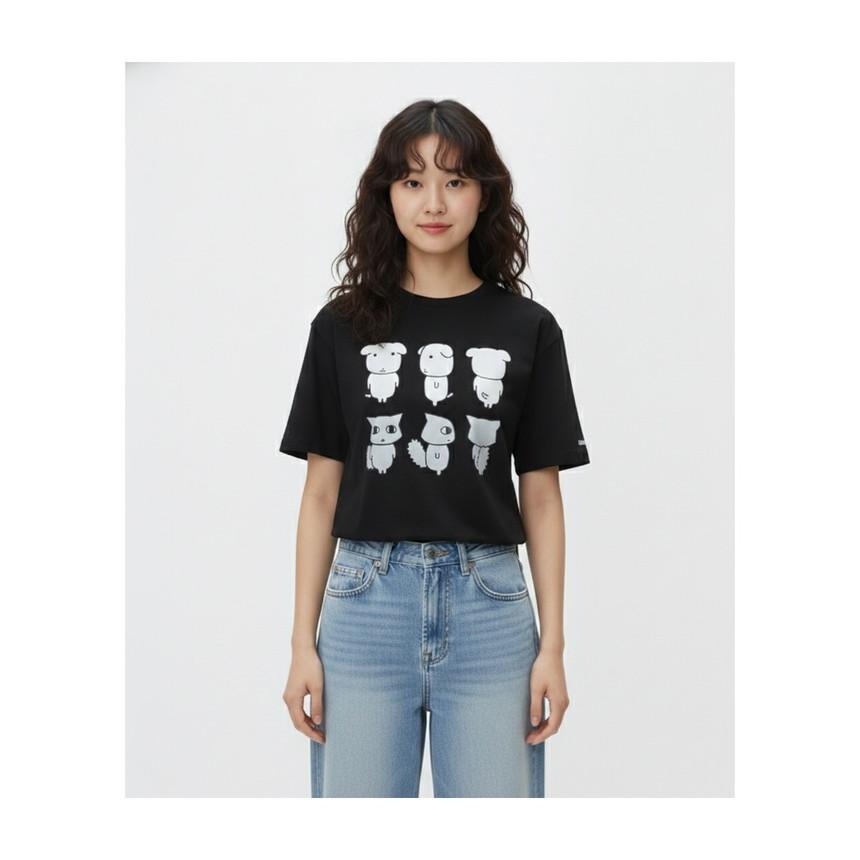 SPAO [가나디]半袖Tシャツ (GRAPHIC BLACK) SPRLG25U09