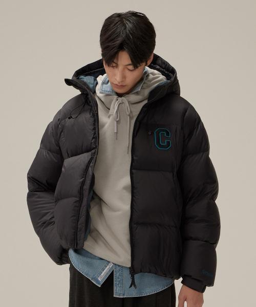 [COVERNAT] RDS 컬리지 볼륨 후디 다운 블랙 CO2404DP23BK