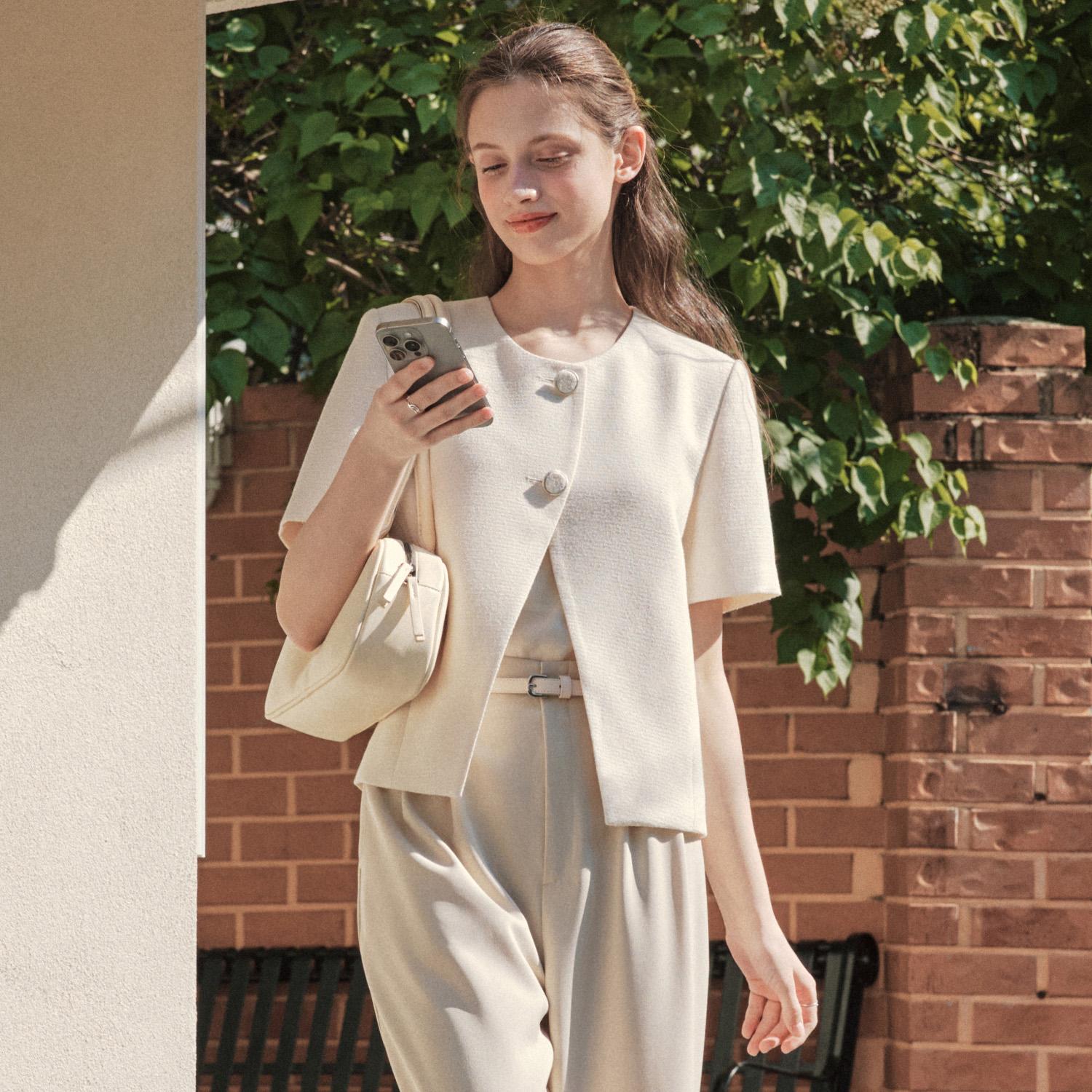 [スーパーポイントアップ][ゼロストリート] サマー スリット ツイード ジャケット SUMMER SLIT TWEED JACKET / VANILLA