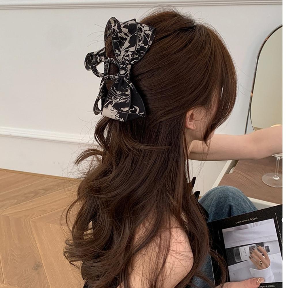 J2K 花柄ヘアピン 両方向リボン レディース クリップピン ヘアアクセサリー