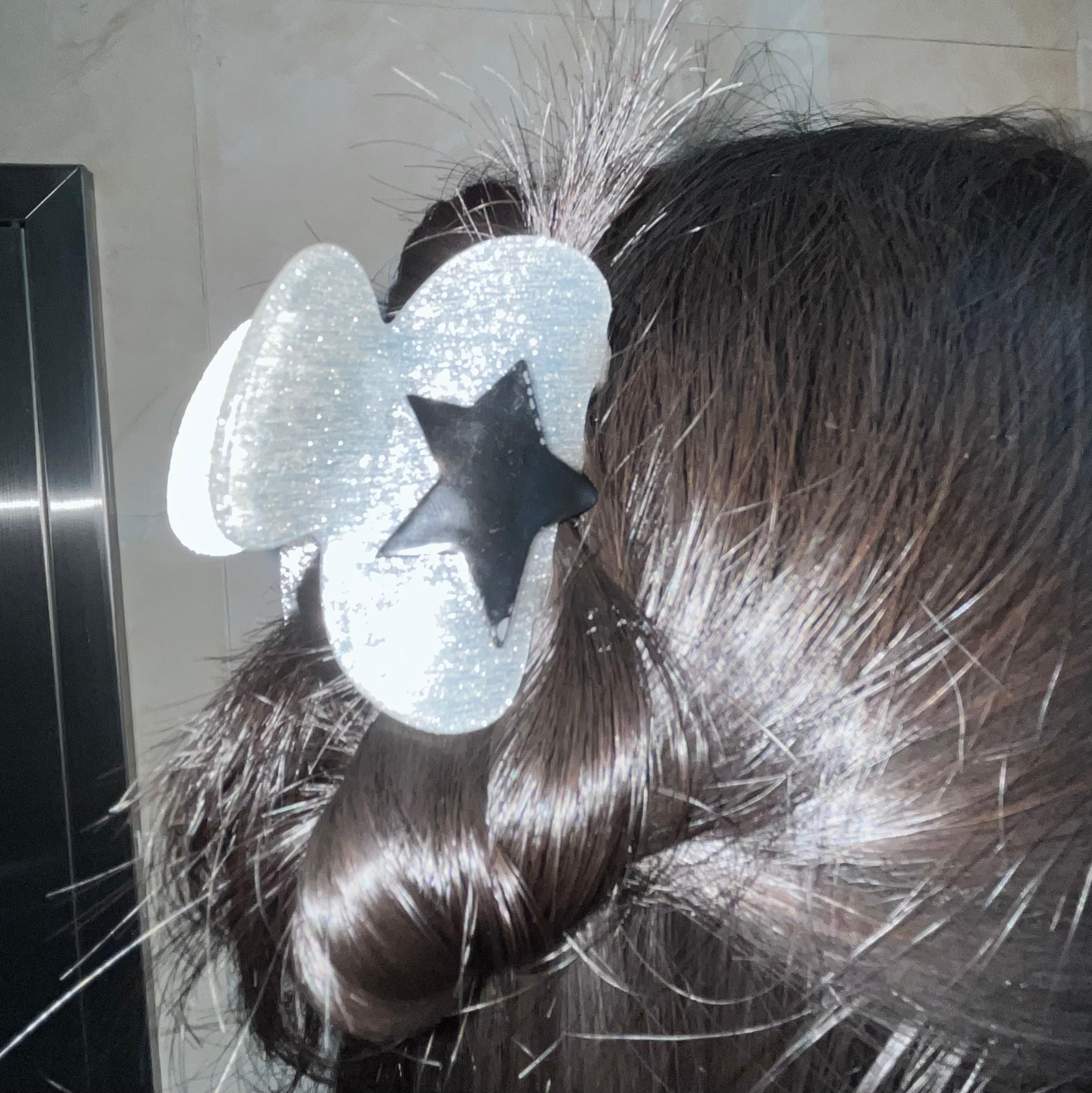 [y2k クリップピン] 星 ロックスター グリッター パール ヘアピン