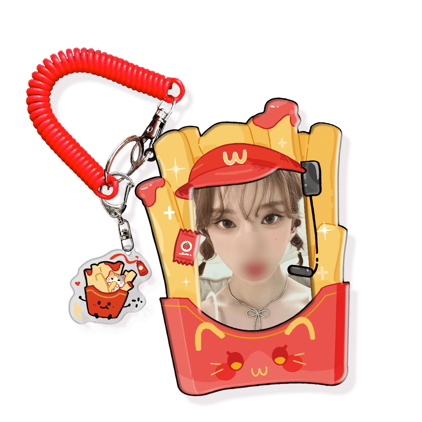 햄버거 포카 홀더 유니폼 모자 맥날 감자튀김 다꾸 탑꾸 포토카드 PVC 보호쉘