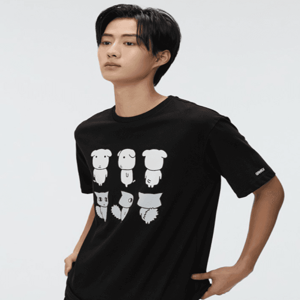 스파오 매장 정품 스파오 SPRLG25U09 가나디 반팔 티셔츠 GRAPHIC BLACK 25U09 5929171