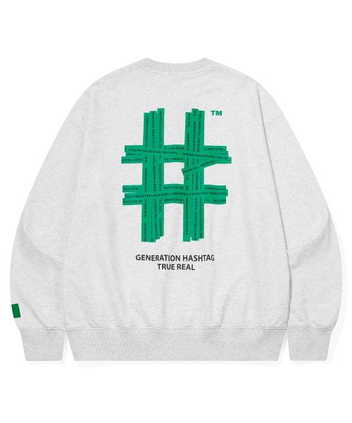 [빈트릴] グリーン ハッシュタグ スウェット(アイスグレー) BA251RM005IG