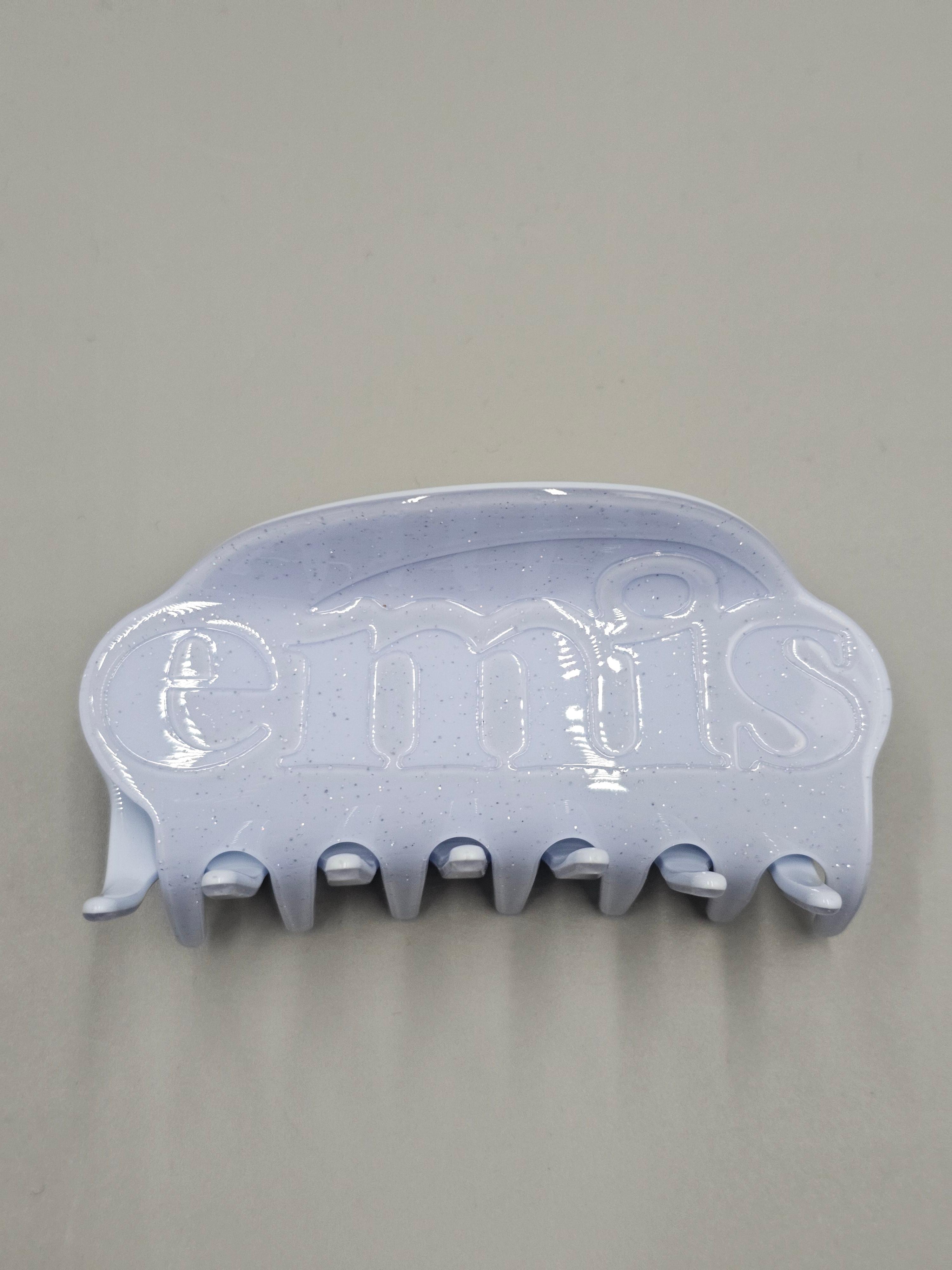 EMIS イミスヘアピン ロゴ グリッターヘアークリップ パステルブルー ヘアクリップ 国内配送
