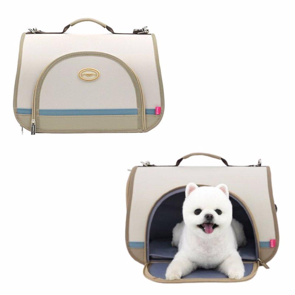 ニューリウェブ 犬 ドームキャリア ベージュ M おしゃれバッグ 外出バッグ ぺットキャリア 猫移動バッグ